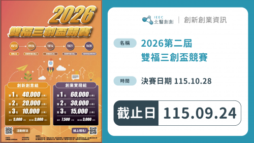 【競賽訊息】2026年第二屆雙福三創盃競賽